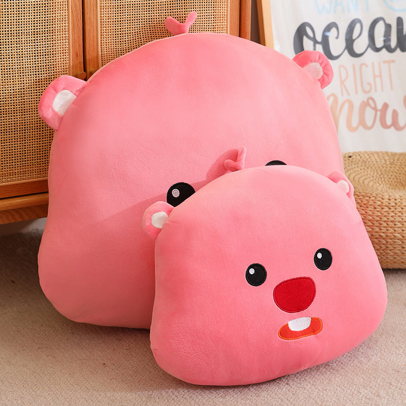 Beaver plush pillow, large size, cute cartoon pillow, perfect as a birthday gift.