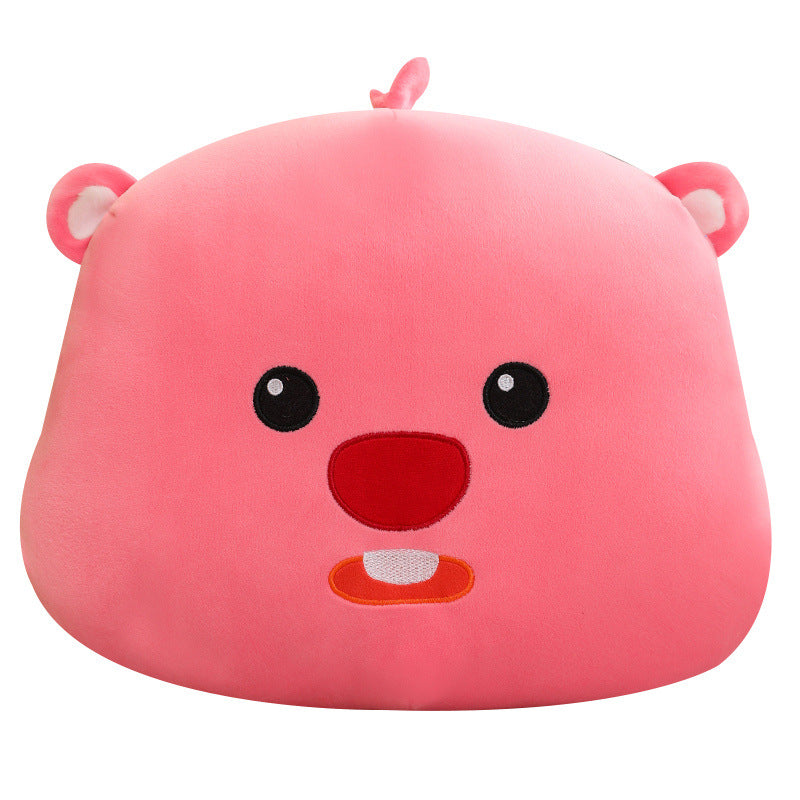 Beaver plush pillow, large size, cute cartoon pillow, perfect as a birthday gift.