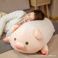 Creative and cute pig pillow, cartoon pig BOBO lying pig doll, pink lying pig plush toy