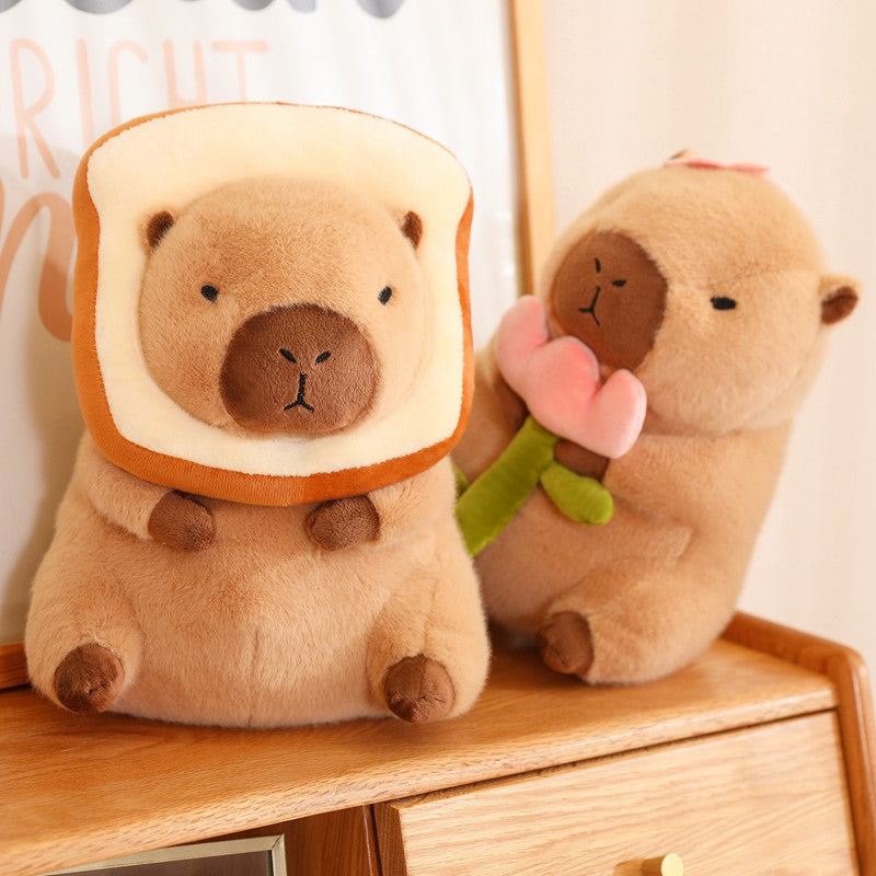 Popular online influencer-endorsed capybara plush toy, a cute plush toy for children, a birthday gift, or a Kapibala doll.
